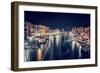 Venice City at Night, Beautiful Majestic Cityscape, Many Glowing Lights in the Buildings over Grand-Anna Omelchenko-Framed Photographic Print