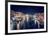 Venice City at Night, Beautiful Majestic Cityscape, Many Glowing Lights in the Buildings over Grand-Anna Omelchenko-Framed Photographic Print