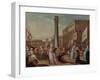 Venice - Comedians on the Piazzetta, 18Th Century (Oil on Canvas)-Jean Baptiste Leprince-Framed Giclee Print