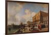 Venice: Ducal Palace with a Religious Procession, c1828-Richard Parkes Bonington-Framed Giclee Print