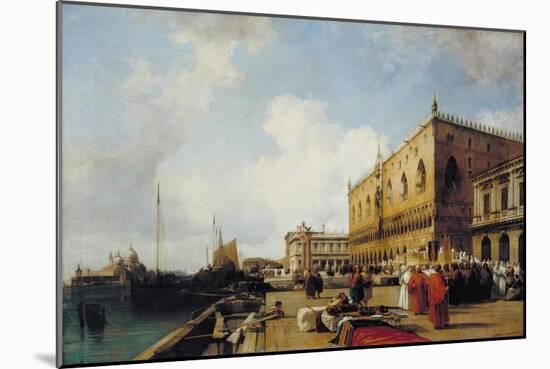 Venice: Ducal Palace with a Religious Procession-Richard Parkes Bonington-Mounted Giclee Print