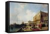 Venice: Ducal Palace with a Religious Procession-Richard Parkes Bonington-Framed Stretched Canvas