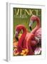 Venice, Florida - Flamingos-Lantern Press-Framed Art Print