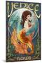 Venice, Florida - Mermaid-Lantern Press-Mounted Art Print