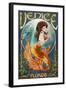 Venice, Florida - Mermaid-Lantern Press-Framed Art Print