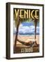 Venice, Florida - Palms and Hammock-Lantern Press-Framed Art Print
