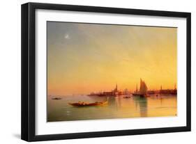 Venice from the Lagoon at Sunset-Ivan Konstantinovich Aivazovsky-Framed Giclee Print