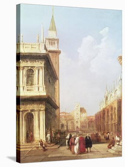 Venice from the Piazzetta Looking Towards Codussi's Clock Tower-Edward Pritchett-Stretched Canvas