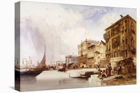 Venice from the Riva Degle Schiavoni, 1841 watercolor-William Callow-Stretched Canvas