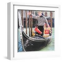 Venice Gondola-Tosh-Framed Art Print