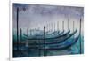 Venice Gondolas during Fog-Markus Bleichner-Framed Art Print
