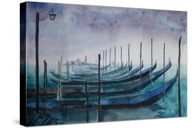 Venice Gondolas during Fog-Markus Bleichner-Stretched Canvas