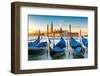 Venice Gondolas on San Marco Square at Sunrise, Venice, Italy-lucky-photographer-Framed Photographic Print