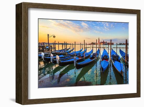 Venice Gondolas Sunrise Italy-null-Framed Art Print