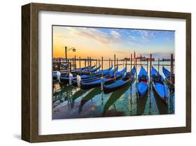 Venice Gondolas Sunrise Italy-null-Framed Art Print