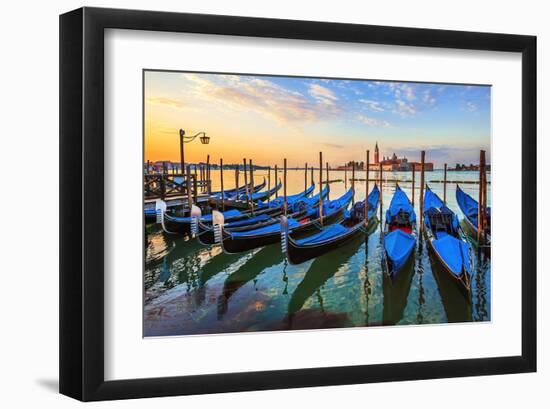 Venice Gondolas Sunrise Italy-null-Framed Art Print