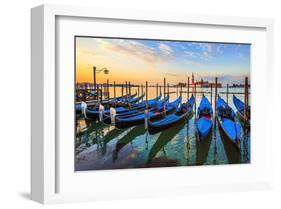 Venice Gondolas Sunrise Italy-null-Framed Art Print