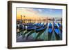 Venice Gondolas Sunrise Italy-null-Framed Art Print