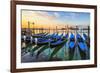 Venice Gondolas Sunrise Italy-null-Framed Art Print