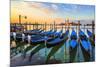 Venice Gondolas Sunrise Italy-null-Mounted Art Print