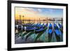 Venice Gondolas Sunrise Italy-null-Framed Art Print