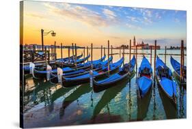 Venice Gondolas Sunrise Italy-null-Stretched Canvas