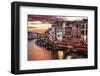Venice Grand Canal Gondolas, Hotels and Restaurants at Sunset from the Rialto Bridge-Flynt-Framed Photographic Print