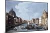 Venice, Grand Canal looking Southwest from Chiesa degli Scalzi to Fondamenta della Croce-Canaletto-Mounted Giclee Print