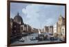 Venice, Grand Canal looking Southwest from Chiesa degli Scalzi to Fondamenta della Croce-Canaletto-Framed Giclee Print