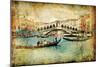 Venice - Great Italian Landmarks Vintage Series-Maugli-l-Mounted Premium Giclee Print