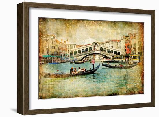 Venice - Great Italian Landmarks Vintage Series-Maugli-l-Framed Art Print