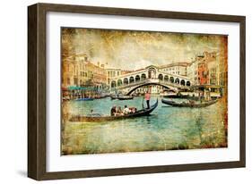 Venice - Great Italian Landmarks Vintage Series-Maugli-l-Framed Art Print