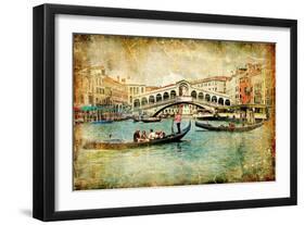 Venice - Great Italian Landmarks Vintage Series-Maugli-l-Framed Art Print