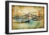 Venice - Great Italian Landmarks Vintage Series-Maugli-l-Framed Art Print