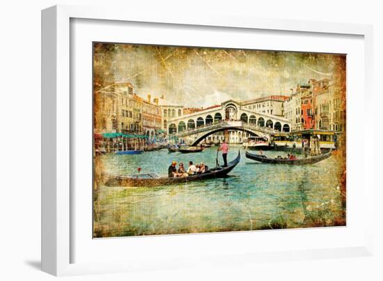 Venice - Great Italian Landmarks Vintage Series-Maugli-l-Framed Art Print