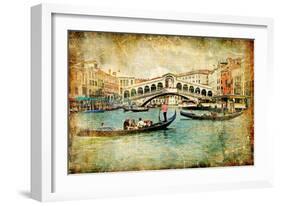 Venice - Great Italian Landmarks Vintage Series-Maugli-l-Framed Art Print