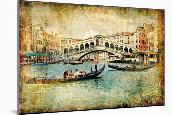 Venice - Great Italian Landmarks Vintage Series-Maugli-l-Mounted Art Print