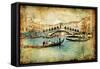 Venice - Great Italian Landmarks Vintage Series-Maugli-l-Framed Stretched Canvas