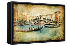 Venice - Great Italian Landmarks Vintage Series-Maugli-l-Framed Stretched Canvas