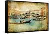 Venice - Great Italian Landmarks Vintage Series-Maugli-l-Framed Stretched Canvas