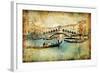 Venice - Great Italian Landmarks Vintage Series-Maugli-l-Framed Art Print