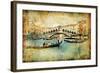 Venice - Great Italian Landmarks Vintage Series-Maugli-l-Framed Art Print