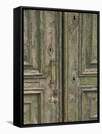 Venice Green Door-George Johnson-Framed Stretched Canvas