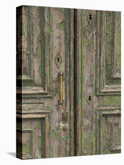 Venice Green Door-George Johnson-Stretched Canvas