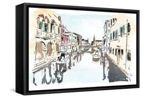 Venice In Ink-OnRei-Framed Stretched Canvas