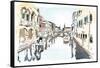 Venice In Ink-OnRei-Framed Stretched Canvas