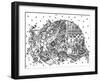 Venice In Snow Line Art-Oxana Zaika-Framed Giclee Print