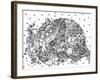 Venice In Snow Line Art-Oxana Zaika-Framed Giclee Print