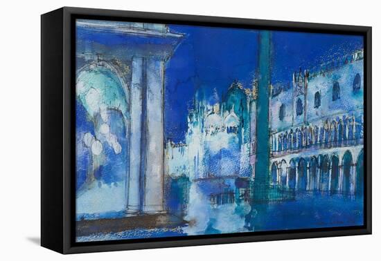 Venice ( Ink and Watercolour)-Ann Oram-Framed Stretched Canvas