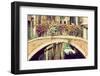 Venice, Italy. A Bridge with Flowers Buquet over a Narrow Canal among Old Venetian Architecture. Vi-Michal Bednarek-Framed Photographic Print